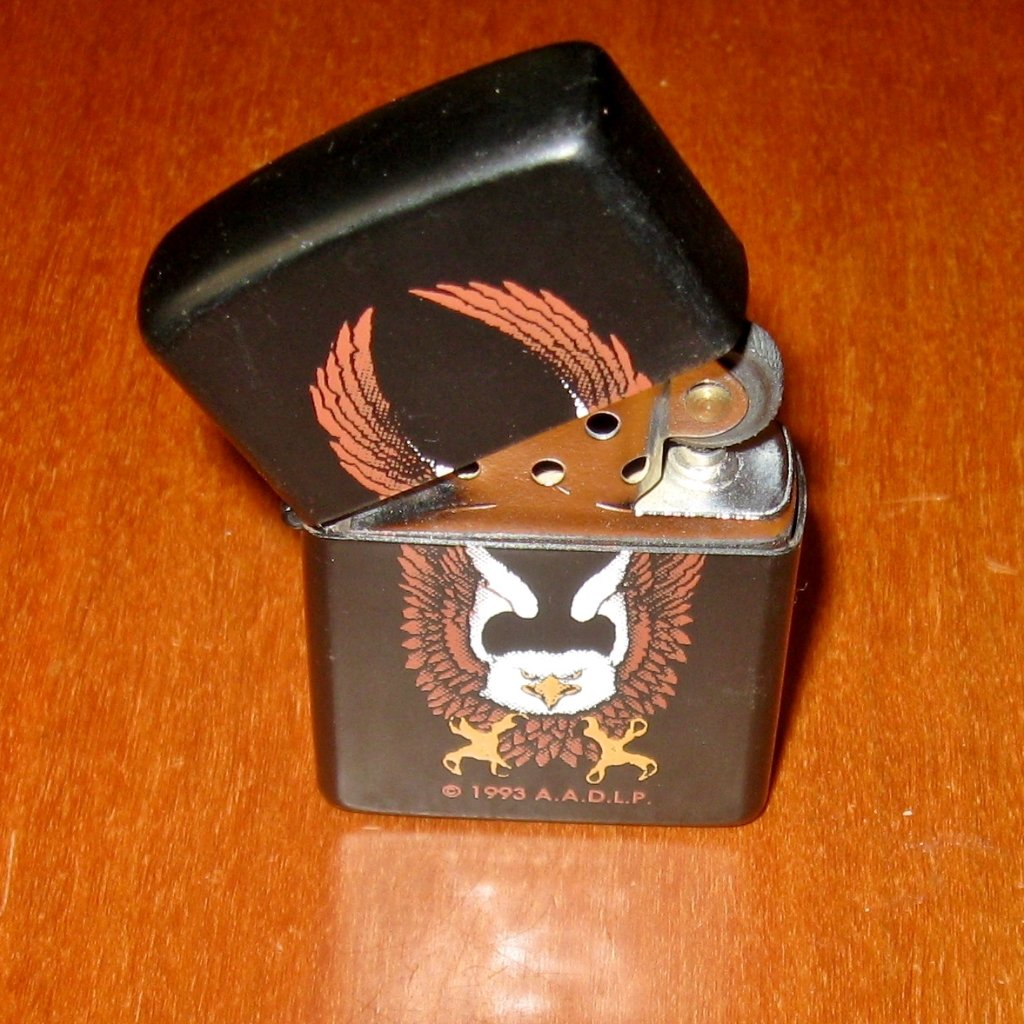 Vintage AADLP Lighter Angry Eagle 1993 Aadlp Black Pocket Lighter
